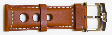 COGNAC LEATHER BAND SILVER BUCKLE
