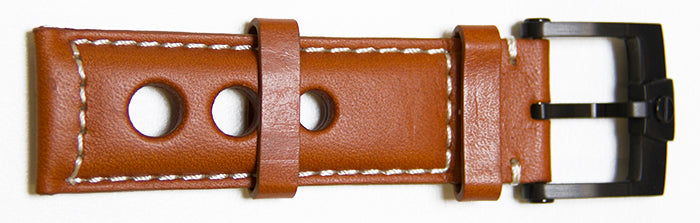 COGNAC LEATHER BAND BLACK BUCKLE