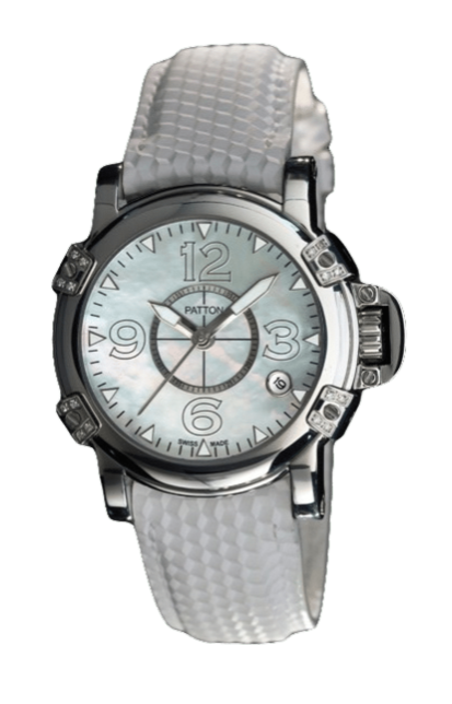 LADY - Two - White - Leather - 38Mm - 16 Diamonds