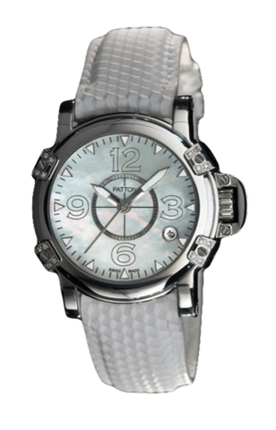 LADY - Two - White - Leather - 38Mm - 16 Diamonds