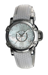 LADY - Two - White - Leather - 38Mm - 16 Diamonds