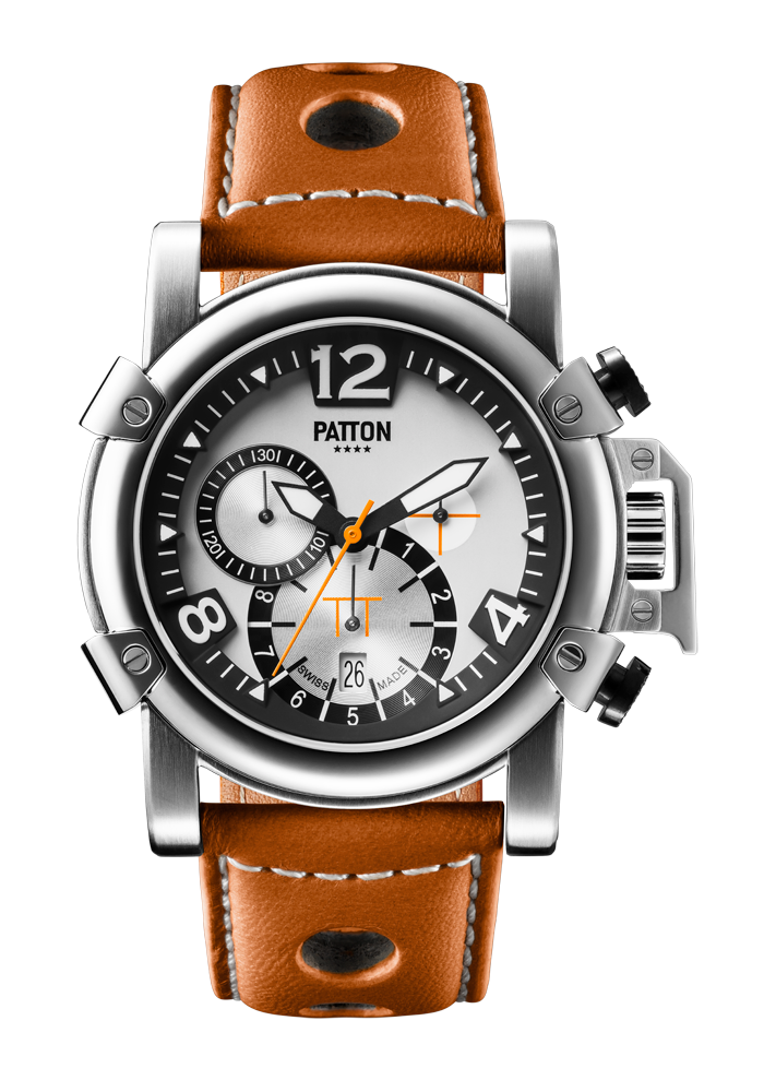 CHRONO - Steel - Brown - Leather - 42mm
