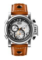 CHRONO - Steel - Brown - Leather - 42mm