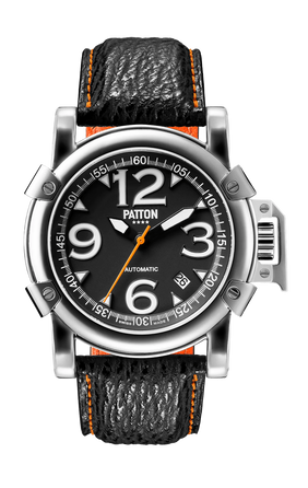 AUTOMATIC - Shark - Black-Orange - Leather - 43mm