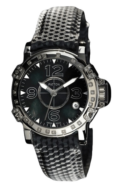 LADY - Three - Black - Leather - 38Mm - 37 Diamonds