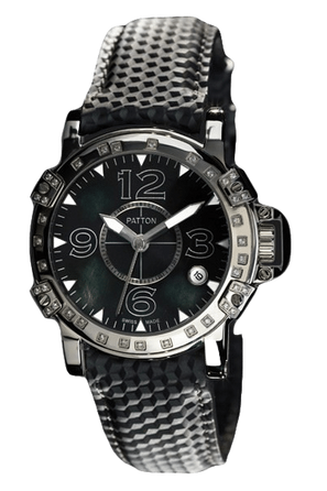 LADY - Three - Black - Leather - 38Mm - 37 Diamonds
