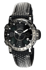 LADY - Three - Black - Leather - 38Mm - 37 Diamonds