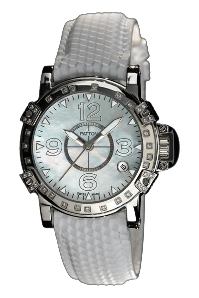 LADY - Three - White - Leather - 38Mm - 37 Diamonds