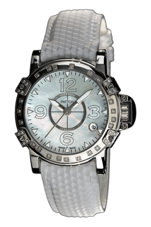 LADY - Three - White - Leather - 38Mm - 37 Diamonds