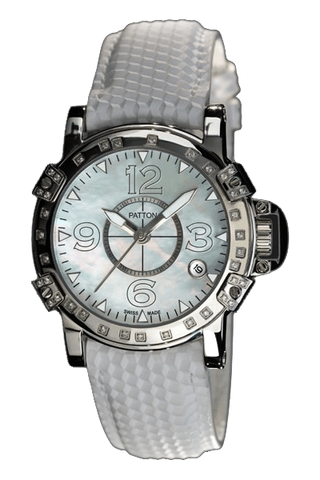 LADY - Three - White - Leather - 38Mm - 37 Diamonds