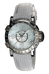 LADY - Three - White - Leather - 38Mm - 37 Diamonds