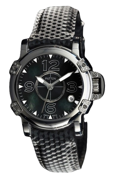 LADY - Two - Black - Leather - 38Mm - 16 Diamonds