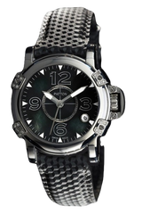 LADY - Two - Black - Leather - 38Mm - 16 Diamonds